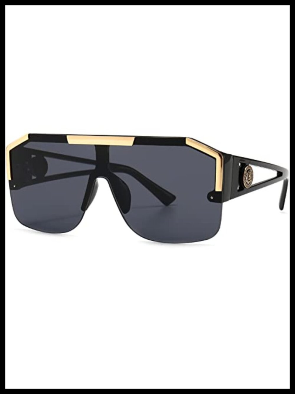 Oversized Square Sunglasses Flat Top Shield UV Protection Unisex